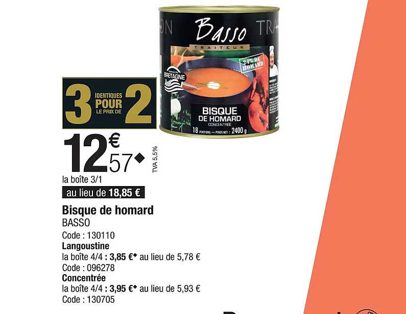 Bisque De Homard Basso, Langoustine, Concentrée