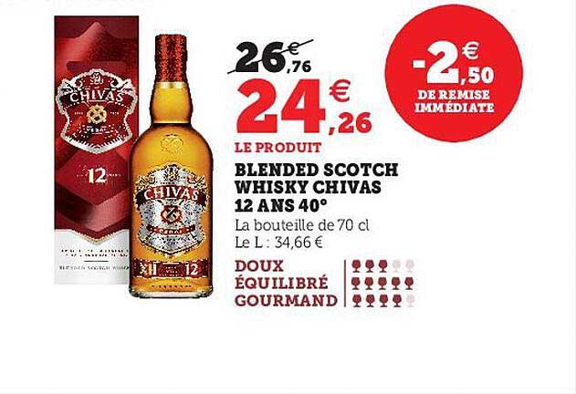 blended scotch whisky chivas 12 ans 40°