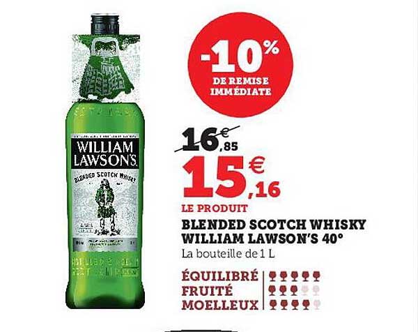blended scotch whisky william lawson's 40°