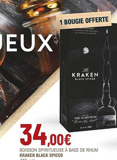 boisson spiritueuse à base de rhum kraken black spiced