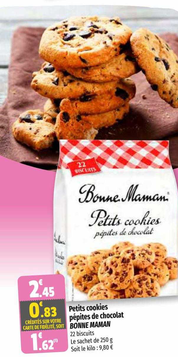 bonne maman petits cookies pépites de chocolat