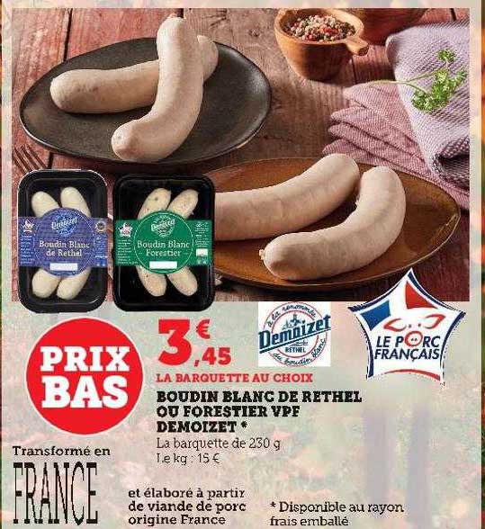 boudin blanc de rethel ou forestier vpf demoizet