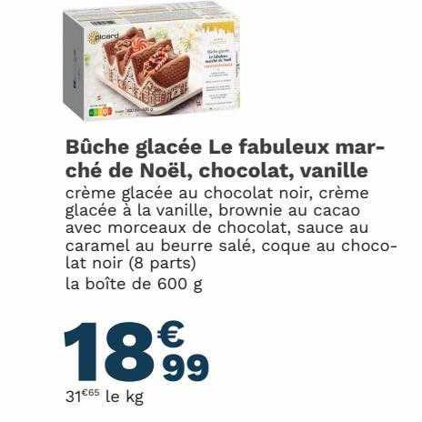 bûche glacée le fabuleux marché de noël chocolat vanille