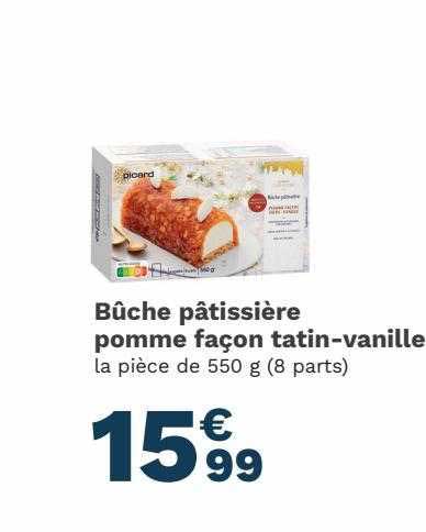 bûche pâtissière pomme façon tatin-vanille