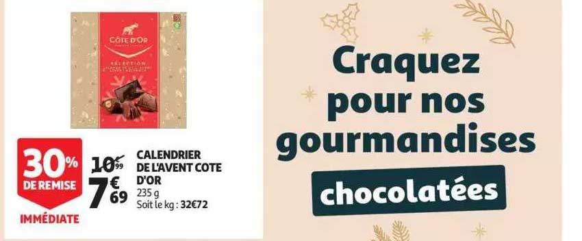 calendrier de l'avent côte d'or