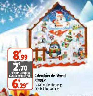 calendrier de l'avent kinder