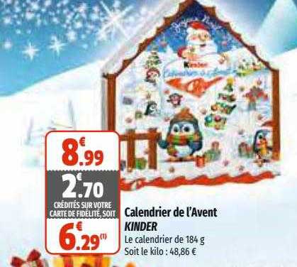 calendrier de l'avent kinder