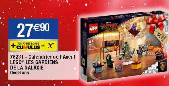 calendrier de l'avent lego les gardiens de la galaxie