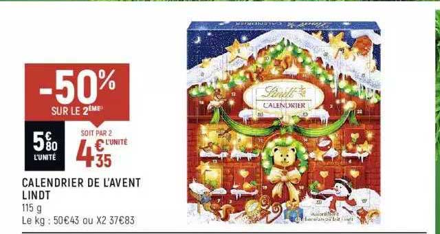 calendrier de l'avent lindt