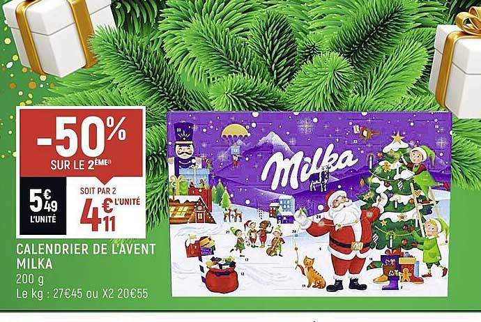 calendrier de l'avent milka