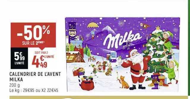 calendrier de l'avent milka
