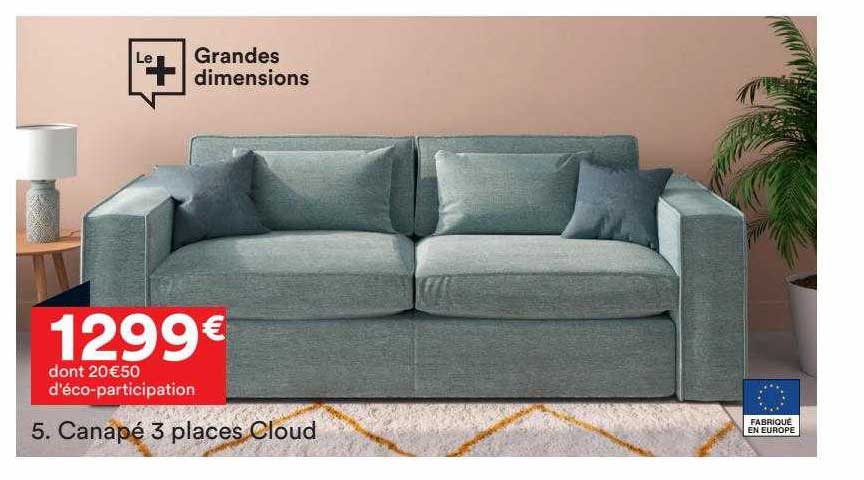 canapé 3 places cloud