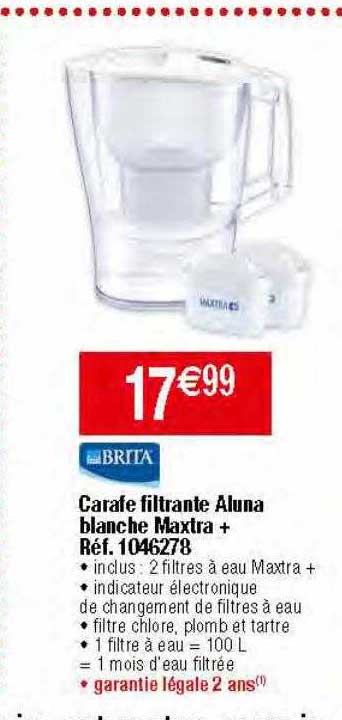 Carafe Filtrante Aluna Blanche Maxtra + Brita