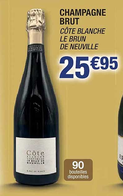 champagne brut côte blanche le brun de neuville