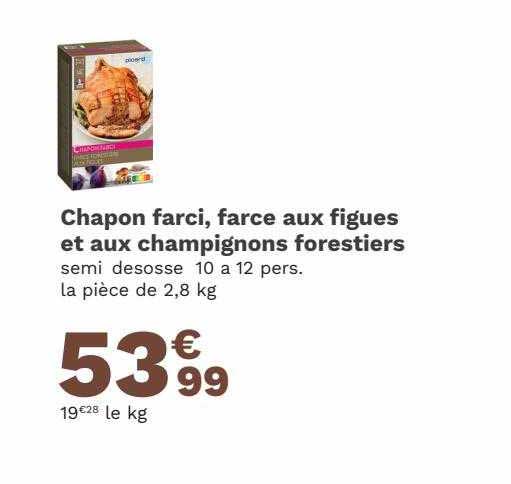 chapon farci farce aux figues et aux champignons forestiers