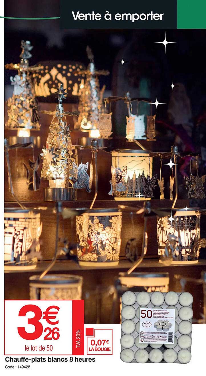 chauffe-plats blancs 8 heures