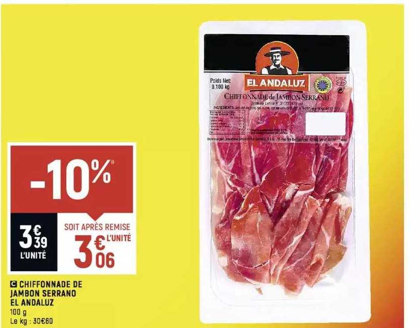 chiffonnade de jambon serrano el andaluz