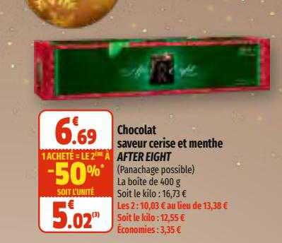 chocolat saveur cerise et menthe after eight
