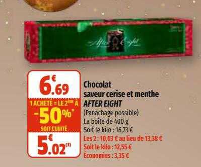 chocolat saveur cerise et menthe after eight