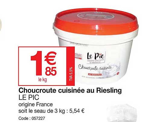 choucroute cuisinée au riesling le pic