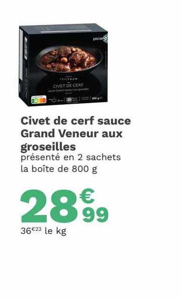 civet de cerf sauce grand veneur aux groseilles