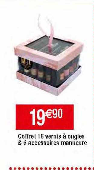 coffret 16 vernis à ongles & 6 accessoires manucure
