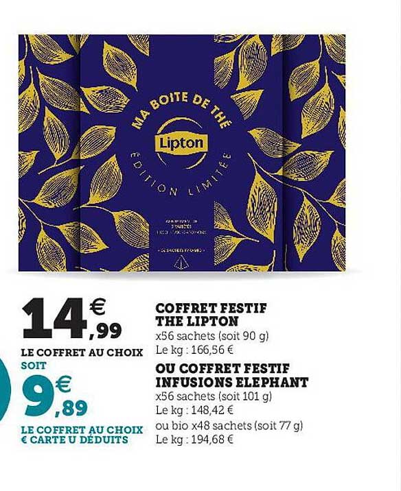 coffret festif the lipton ou infusions éléphant