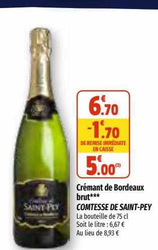 Comtesse De Saint-pey Crémant De Bordeaux Brut