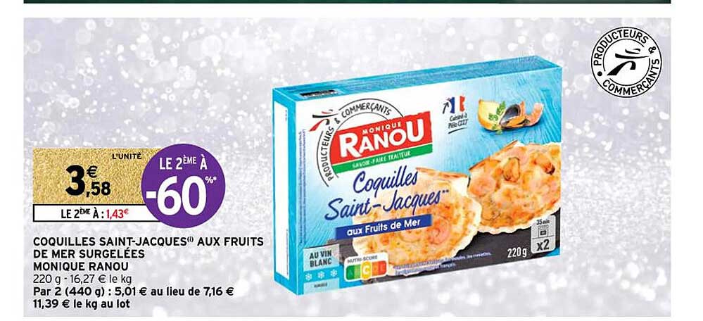 coquilles saint-jacques aux fruits de mer surgelées monique ranou