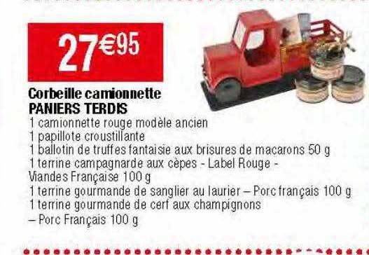 corbeille camionnette paniers terdis