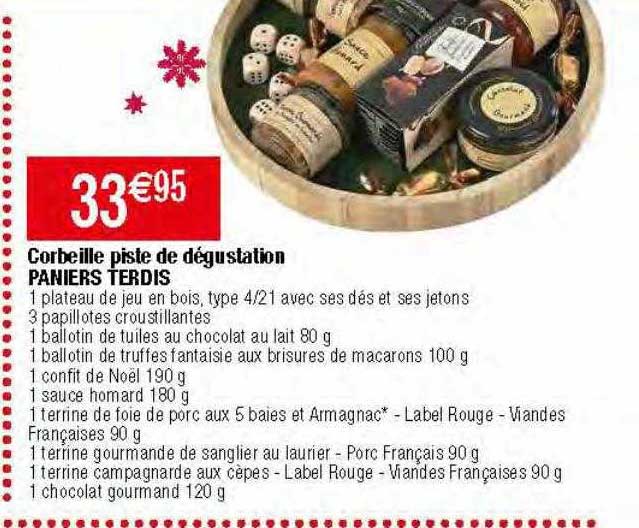 corbeille piste de dégustation paniers terdis