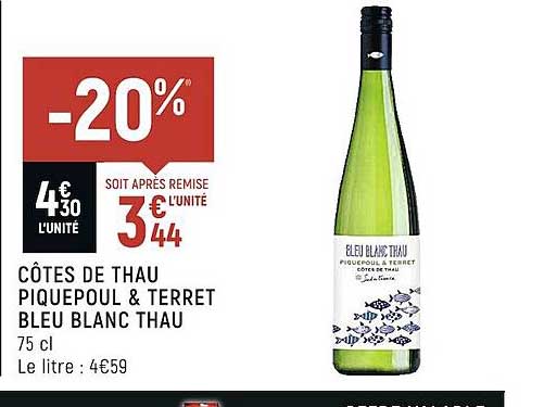 côtes de thau piquepoul & terret bleu blanc thau