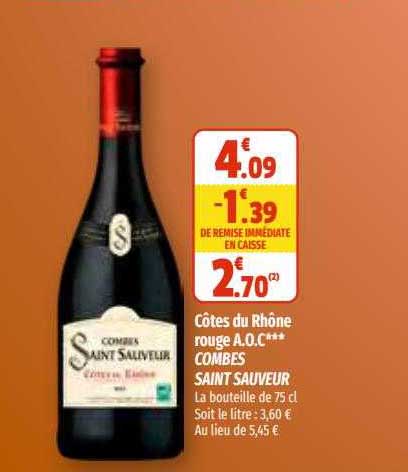 côtes du rhône rouge aoc combes saint sauveur