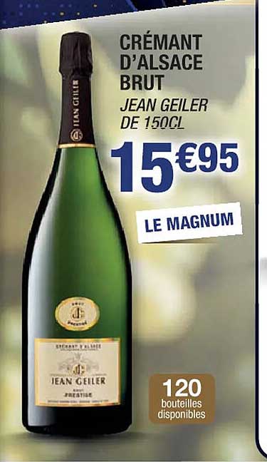 crémant d'alsace brut jean geiler de 150cl