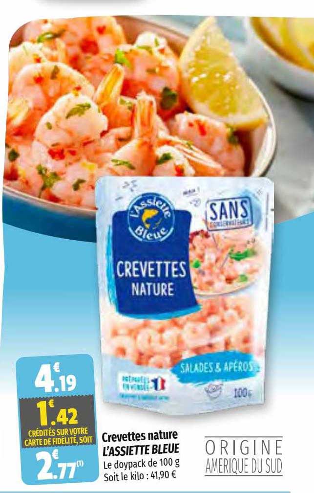 crevettes nature l'assiette bleue