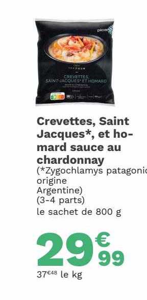crevettes saint jacques et homard sauce au chardonnay