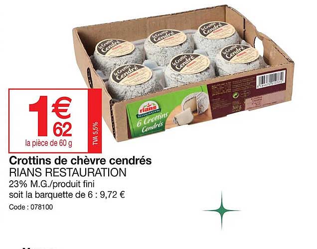 crottins de chèvre cendrés rians restauration