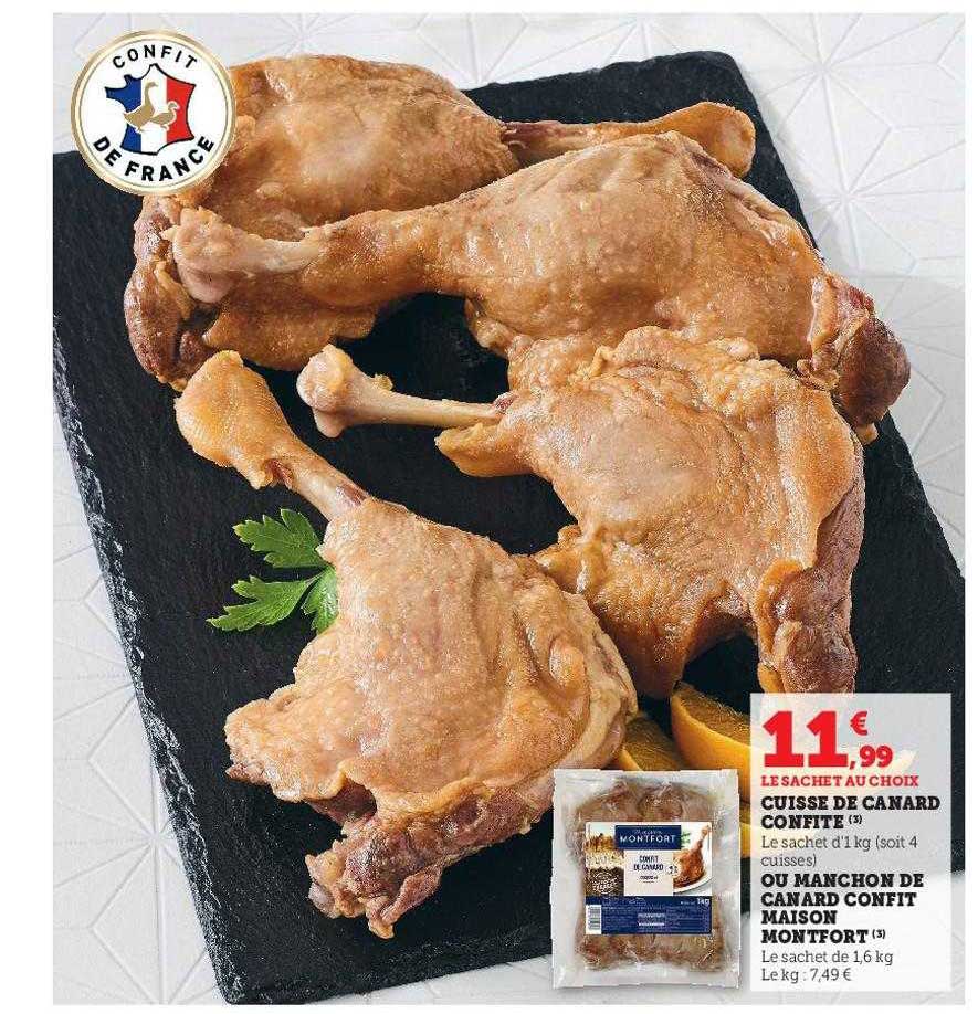 cuisse de canard confite ou manchon de canard confit maison montfort