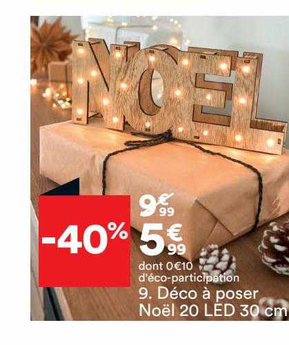 Déco à Poser Noël 20 Led 30 Cm