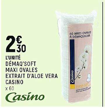 démaq'soft maxi ovales extrait d'aloe vera casino