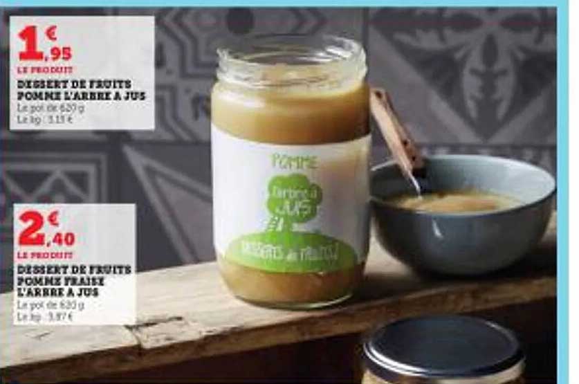 dessert de fruits pomme l'arbre à jus, dessert de fruits pomme fraise l'arbre à jus