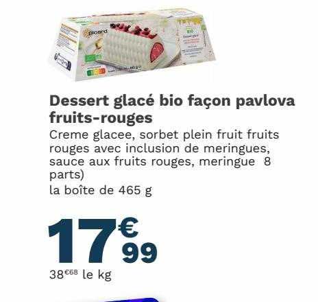 Dessert Glacé Bio Façon Pavlova Fruits-rouges