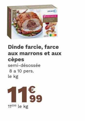 Dinde Farcie Farce Aux Marrons Et Aux Cèpes
