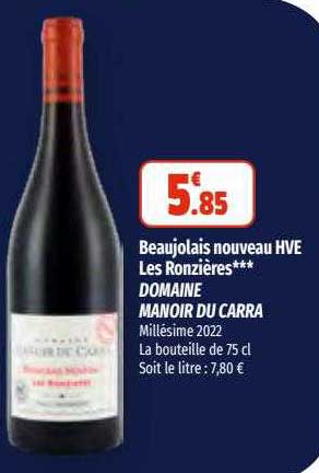 domaine manoir du carra beaujolais nouveau hve les ronzières
