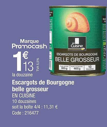 escargots de bourgogne belle grosseur en cuisine