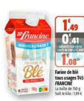 farine de blé tous usages t45 francine