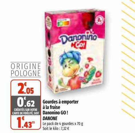 Gourdes à Emporter à La Fraise Danonino Go! Danone