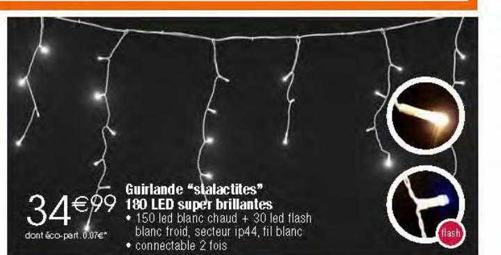 guirlande "stalactites" 180 led super brillantes