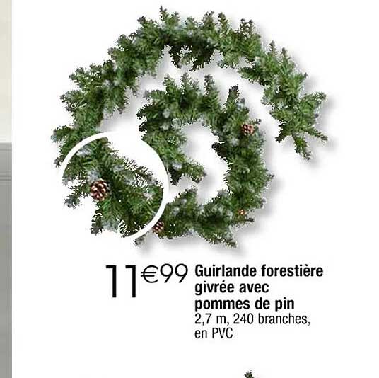 Guirlande Forestière Givrée Avec Pommes De Pin