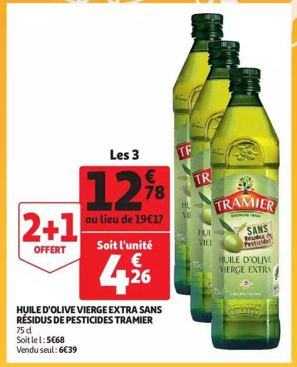 huile d'olive vierge extra sans résidus de pesticides tramier